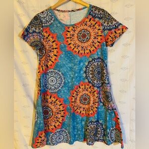 Vibrant Mandala Print Dress